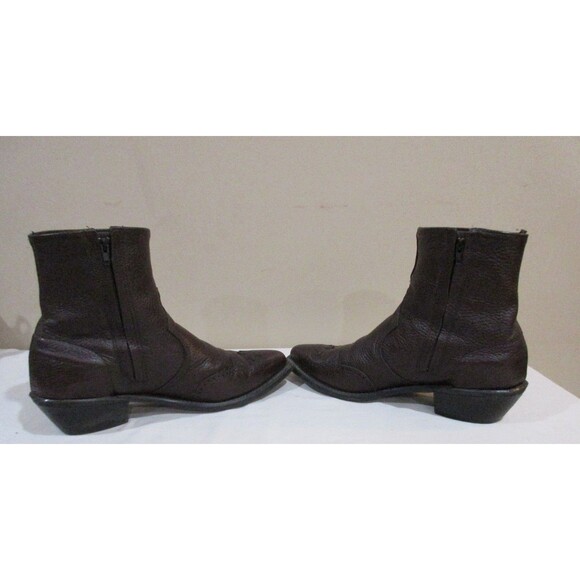 Abilene Western Dress Boots Women Sz 9 Brown Side Zip Leather - Picture 5 of 12